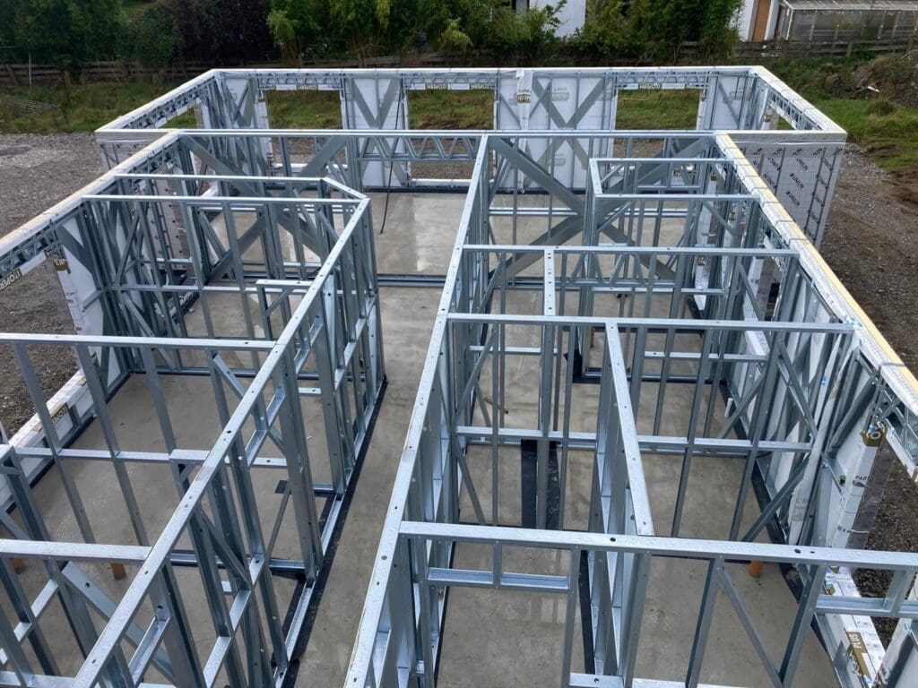 Light gauge steel frame home with PIR insulated wall and roof panels